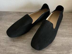 レディース　フラットパンプス　24.5cm ぺたんこ靴　LLサイズ　黒　ブラック