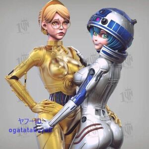 C3PO and R2D2 Niang Ver スターウォーズ ◆ レジン キット ◆樹脂 未塗装 未組立 1/24スケール 90mm