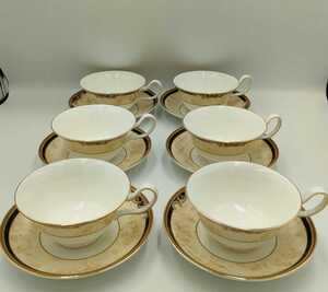 【1円スタート!!】Wedgwood ウェッジウッド コーヌコピア カップ&ソーサー セット BONE CHINA ボーンチャイナ 6点セット