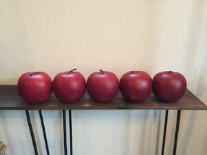 即決！リンゴ オブジェ 5つセット 北欧 雑貨 インテリア 小物 置物 果物 アンティーク ジャンク