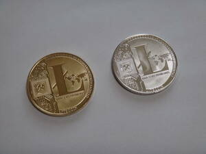 仮想通貨 litecoin ライトコイン レプリカ金貨・銀貨 記念メダル アルトコイン ２種セット