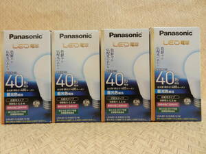 Panasonic パナソニック LED電球 E26口金 40型 昼光色相当 広配光タイプ 485ルーメン 4個セット LDA4D-G/K40E/S/W 新品未使用 外装難あり