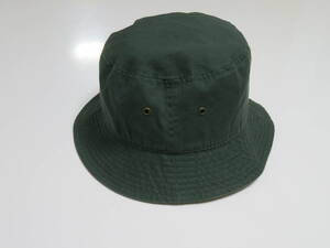 【送料無料】美品 NEWHATTANニューハッタン グリーン系色 S/M バケットハット 100％COTTON メンズレディース スポーツキャップ 帽子 1個