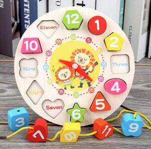 時計パズル木製知育玩具