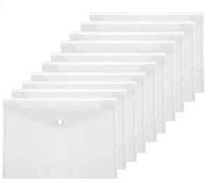まとめ売り クリアファイル ファイルケース ボタン式 クリアファイルバッグ A4 30枚 白透明 