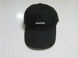 【送料無料】マウジー MOUSSY 100％コットン SIZE FREE ブラック色 メンズ レディース スポーツキャップ ハット 帽子 1個