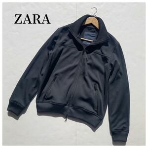 XLサイズ 美品 ZARA MAN ザラ メン メンズ ジッパーシャージ ジャケット ブラック XL 黒 シンプル 無地 スポーツ
