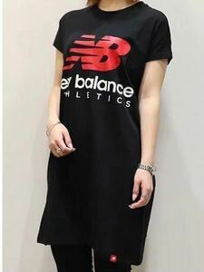 黒　ブラック　新品　Tシャツ　ワンピース　ニューバランス　newbalance ロゴ　 WD01502BK チュニック　オーバーサイズ