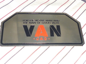 希少 当時物 昭和 レトロ アイビー ステンレスステッカー VAN JAC ナンバー型 / ヴァンヂャケット N360 ミニクーパー