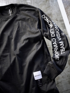 ラスト1 NY購入/BLACK/M/CAMPIONELong Sleeve T-ShirtsTEAM VISIONARY/上質コットン/ロンT
