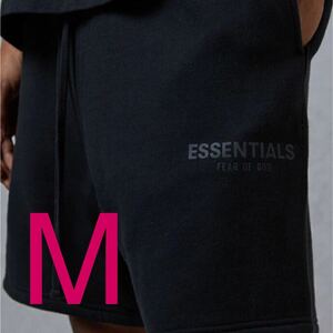 FOG Essentials エッセンシャルズ　リフレクティブ　裏起毛スウェットハーフパンツ　ブラック サイズM