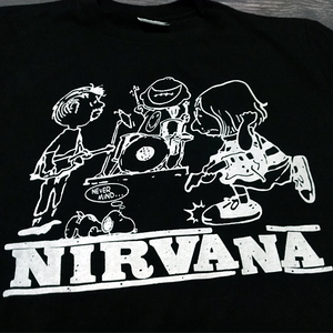 送料込 / ニルヴァーナ/【Nirvana × peanuts風】/ Never Mind / 黒色★選べる4サイズ/S M L XLサイズ