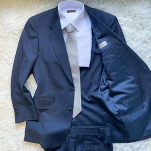 XXL相当極美品 エルメネジルドゼニア Ermenegild Zegna スーツ セットアップ 紺色 ネイビー ウール100 