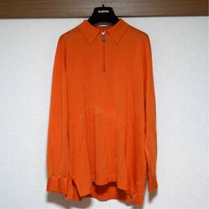 【HERMES】エルメス ハーフジップニット オレンジ トップス ヴィンテージ 長袖ポロシャツ 長袖シャツ イタリア製 