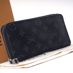 【極美品】 ルイヴィトン Louis Vuitton エクリプス ジッピーウォレットヴェルティカル 黒 長財布 メンズ 定価約11万 E0464