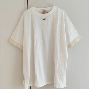 送料185円新品未使用未着用タグ付き　オーバーサイズ　半袖Tシャツ　ビッグサイズクルーネック 白