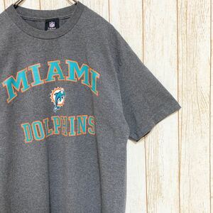 NFL Miami Dolphins マイアミ・ドルフィンズ プリント Tシャツ L USA古着 アメリカ古着