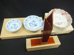 【送料無料】長期保管品!陶器おまとめ 華浪漫皿 中村勘三郎/華ちりめん盛鉢 飛騨伝統工芸花器 3点おまとめ★1円~スタート ☆彡