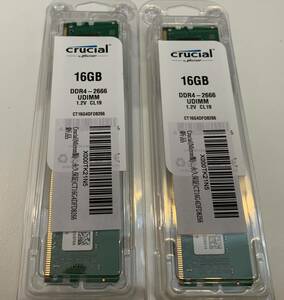 【中古美品】Crucial DDR4-2666 CL19 UDIMM 16GB×2（32GB）