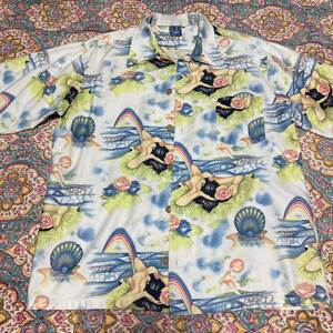 70s ヴィンテージ　vintage アロハシャツ　オーシャンパシフィック　ヌード柄　エロ　半袖シャツ ハワイアン オープンカラー　ヒッピー