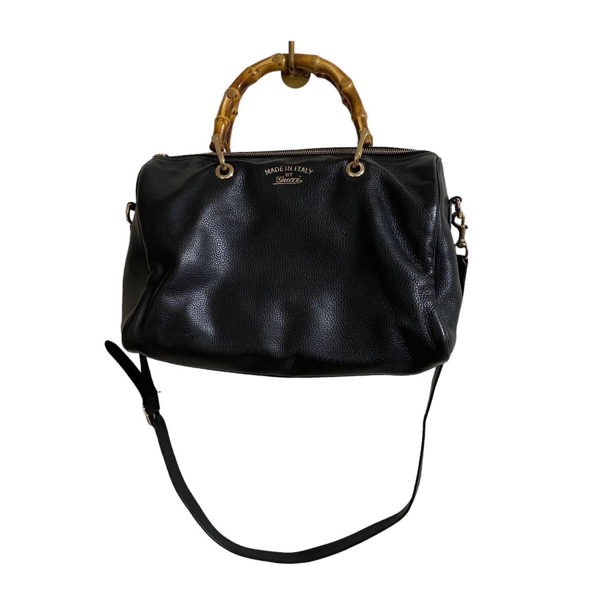 GUCCI バンブー ナイロン ハンドバッグ 2way ショルダーバッグ グッチ 