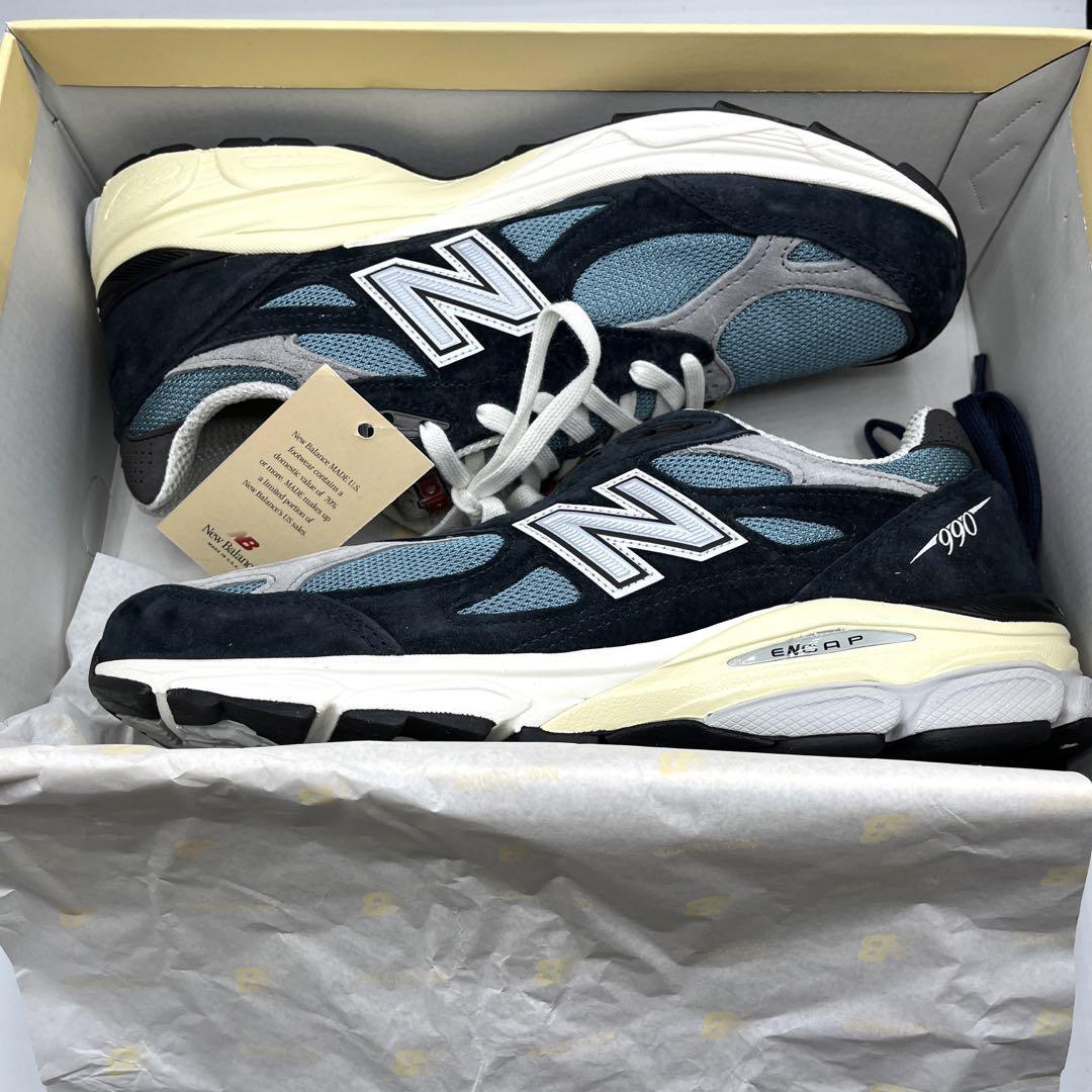 ☆新品希少☆New Balance 990V3 Navy Castlerock-