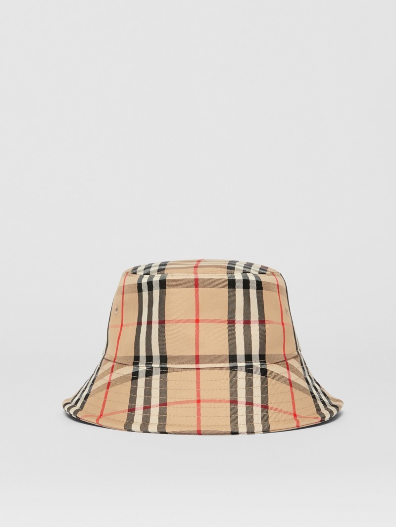 Burberryチェック コットンキャンバス バケットハット | Shop at 