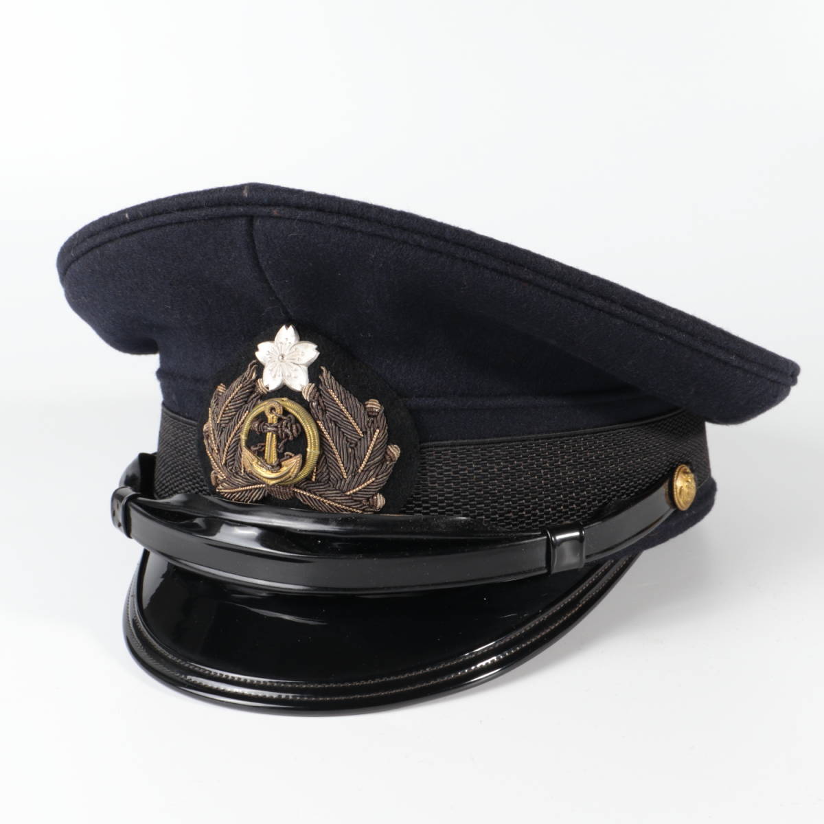 日本 海軍士官用軍帽 第二種軍装 59センチ 高田帽子店製顎紐に交換済み 