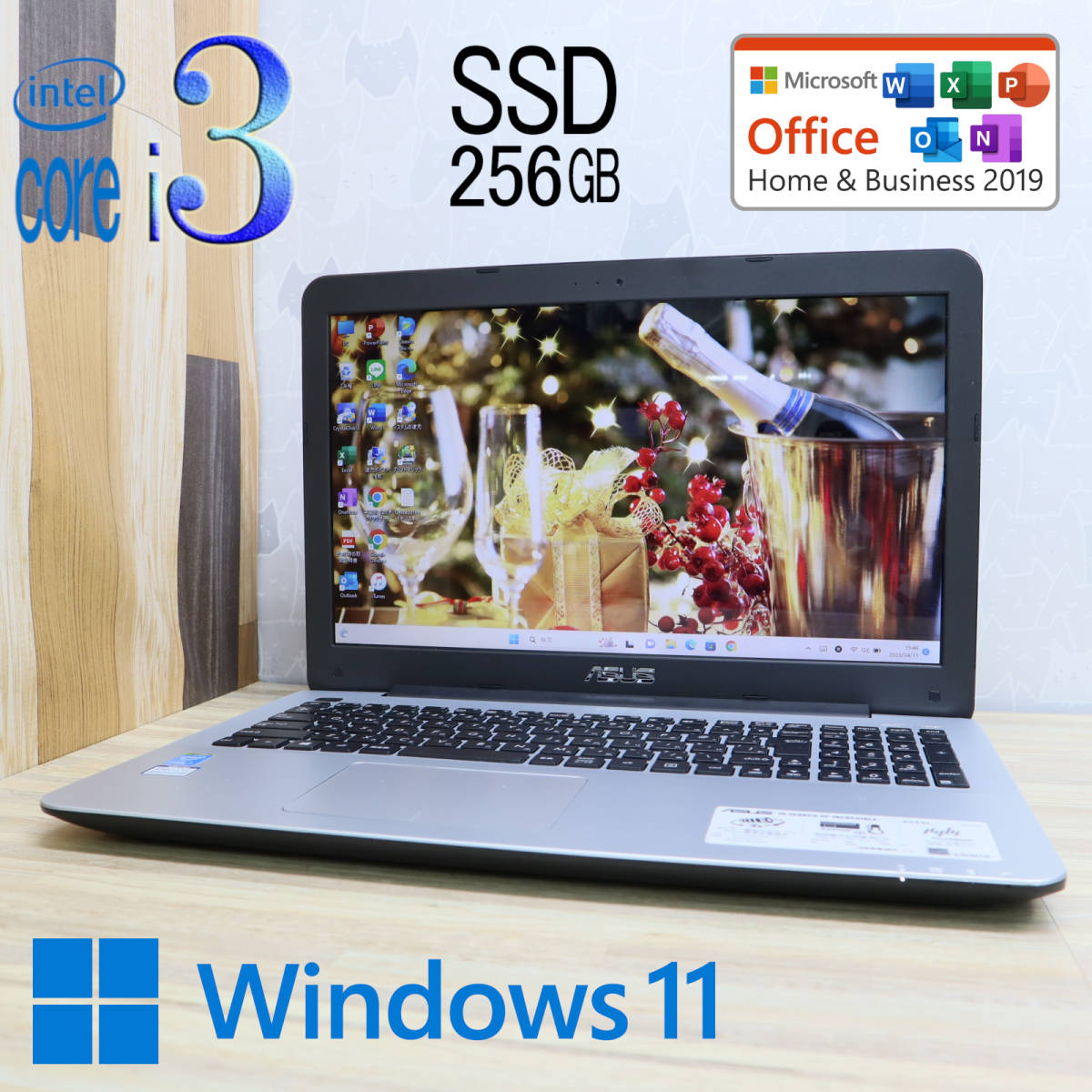 ヒート 極美品Office2019 Win11 第4世代i3 12GB SSD512GB - 通販