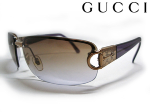 定価3.2万イタリア製GUCCIサングラスHorsebitモノグラム柄ホースビットGG1798/N/Sグラデーション ブラウン ゴールド金レディース リムレス