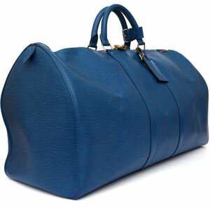 【使用わずか 極美品】 ルイヴィトン Louis Vuitton エピ キーポル55 トレドブルー ボストンバッグ 旅行バッグ メンズ レディース
