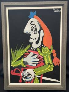 貴重肉筆【超希少 １点限り】パブロ ピカソ Picasso 肉厚「マタドールの胸像」1970年 ミックスドメディア画 額装 オルセー画廊認識票！