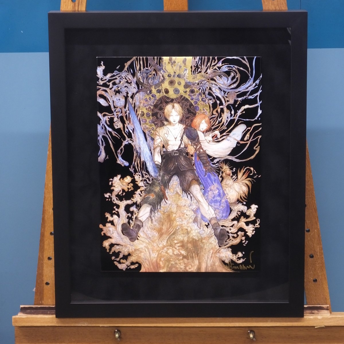 天野喜孝パズル額装付き絵画ファイナルファンタジーシルクスクリーンFF