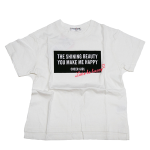 130cm【新品タグ付き】CHEER GIRL 半そでTシャツ ワイドシルエット ホワイト 綿100% オリジナル