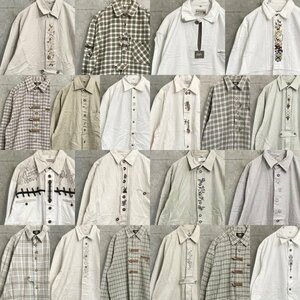 20着 チロリアンシャツMIX Mens M~XL ヨーロッパ古着 刺繍 長袖シャツ 検品済 SRC古着卸 セットまとめ売り 仕入れ 卸売り
