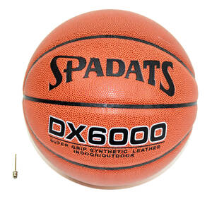 バスケットボール　6号球　空気針付き　人工皮革　オレンジ