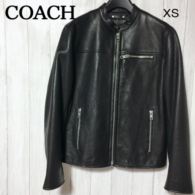 COACH レザージャケット・ブルゾン/XS/山羊革/BL...+kocomo.jp