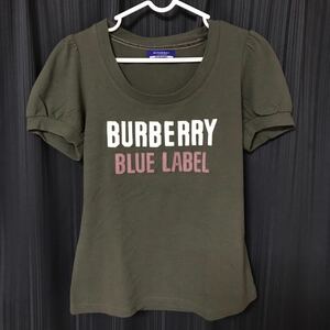 ●送料無料/美品/BURBERRY / バーバリー ブルーレーベル 半袖 Tシャツ サイズ 38 カーキ グリーン系/レディース Tシャツ