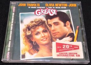 グリース　サントラCD★GREASE　SOUNDTRACK　Frankie Valli　オリビア・ニュートン・ジョン・トラボルタ　20th Anniversary Edition