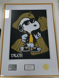 額付き DEATH NYC 世界限定100枚 アートポスター Snoopy スヌーピー かぼちゃ現代アート