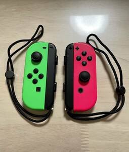 【動作確認済み】ストラップ付き　Nintendo Switch コントローラ ジョイコン ☆ネオンカラーのグリーン、ピンク☆
