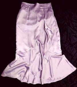 18 マーメード マーメイドスカート パープル 紫 ピンク サテン 光沢 シャイニー ピカピカ ウエストゴム ツルツル テロテロ とろみ
