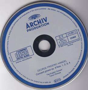 ♪ARCHIV初期Silber♪ピノック　ヘンデル　合奏協奏曲　Made In W,Germany By PDO