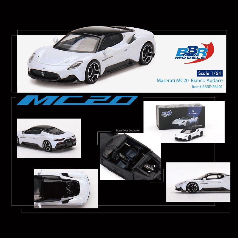 BBR 1/18 Maserati MC20 bold white ルーフ同色 マセラティ P18191A1