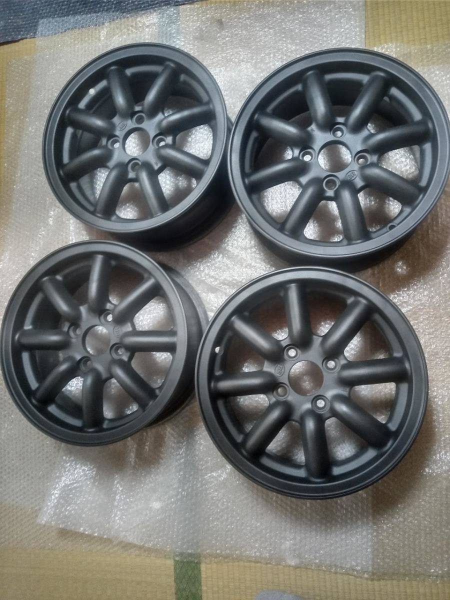 中古 ブラックレーシング 14インチ 6J ワタナベ風
