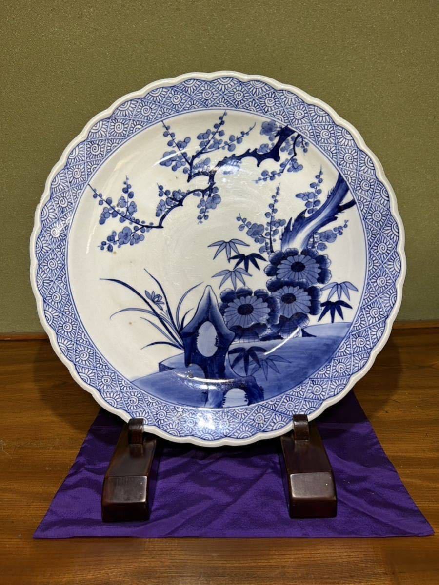 骨董 時代物 有田焼 大皿 飾り皿 深皿 36cm | sensitivity.com.br