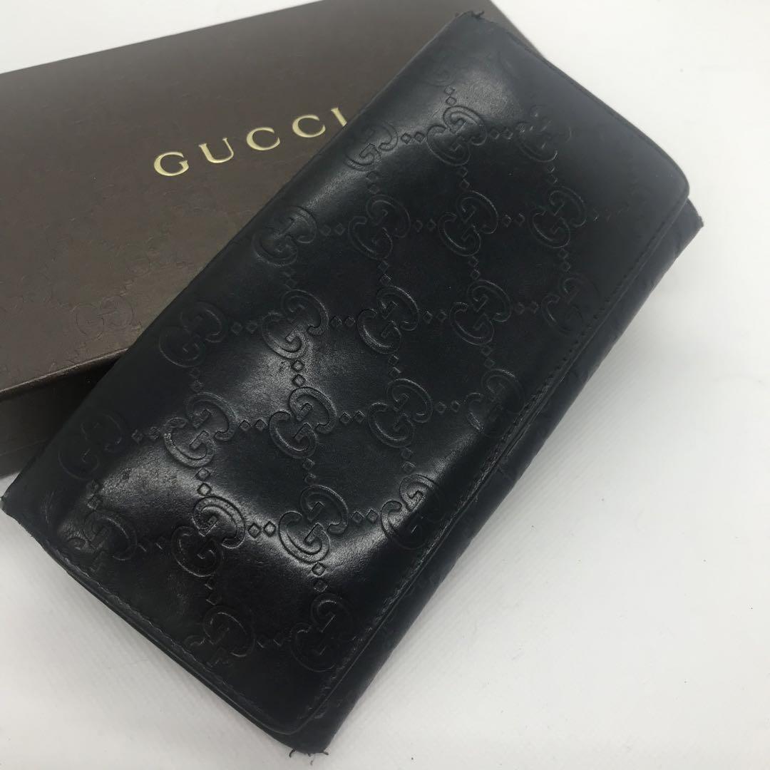 ◇グッチ◇GUCCI 二つ折り財布 GGキャンバス／レザー スタッズ Wホック