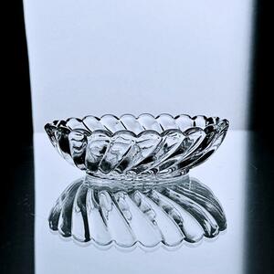 輝くオールドバイエルBAYEL☆丸いアクセサリートレイ 小皿トレー小物入れクリスタル19世紀フランスアンティークバカラ バンブー ヴェネチア