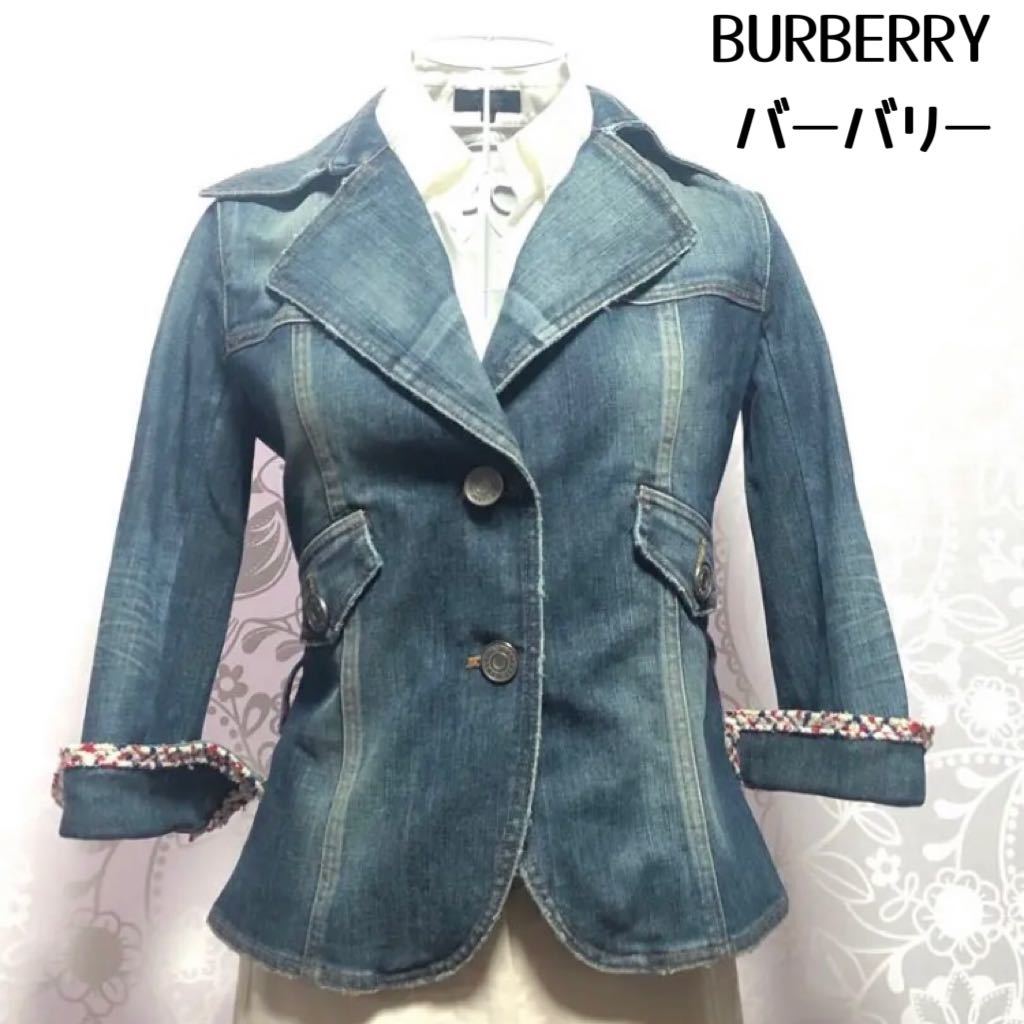 送料無料 大人気 burberry バーバリー デニムジャケット 黒 ブラック