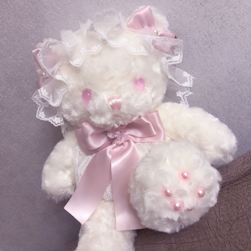 Preview of バッグ ロリータ ポシェット ぬいぐるみ テディベア Lolita 甘ロリ モフモフ ハンドメイド ピンク ブルー クマ ショルダーバッグ ロリィタ